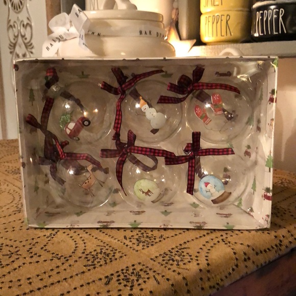Rae Dunn Holiday Rae Dunn Christmas Ornaments Set Of 6clear Poshmark